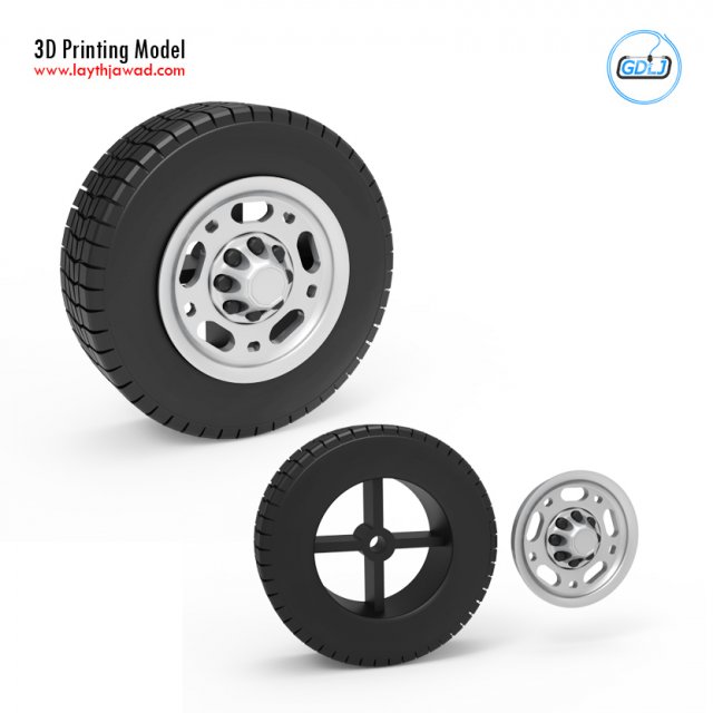 gmc super van wheel Modello di stampa 3D .c4d .max .obj .3ds .fbx .stl .blend 