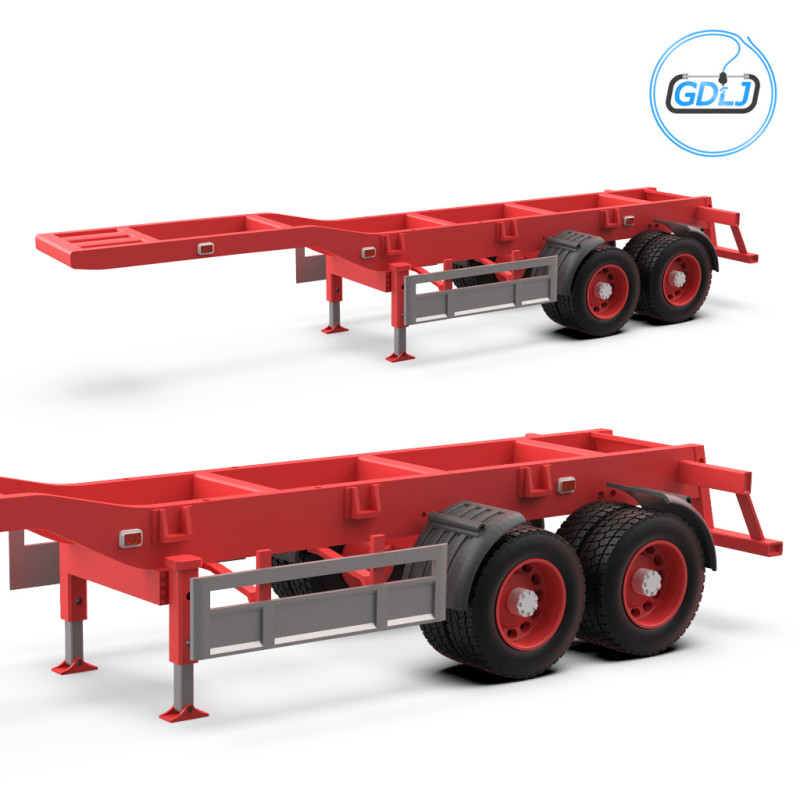 3D Printable Truck Trailer Model Modelo de Impressão 3D .c4d .max .obj .3ds .fbx .stl .blend