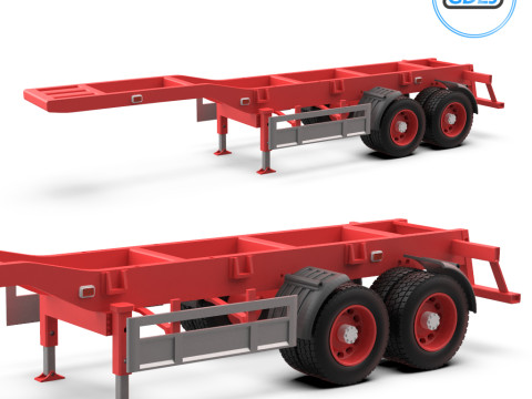 3D Printable Truck Trailer Model Modelo de Impressão 3D
