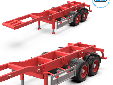 3D Printable Truck Trailer Model Modelo de Impressão 3D