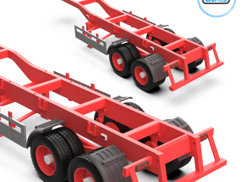 3D Printable Truck Trailer Model Modelo de Impressão 3D