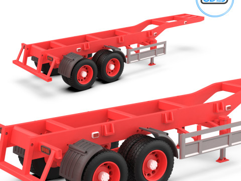 3D Printable Truck Trailer Model Modelo de Impressão 3D