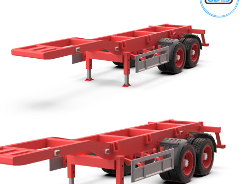 3D Printable Truck Trailer Model Modelo de Impressão 3D