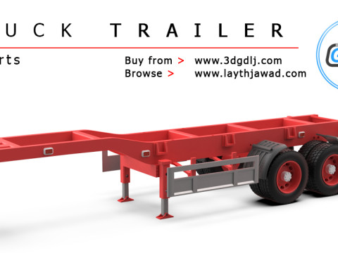 3D Printable Truck Trailer Model Modelo de Impressão 3D