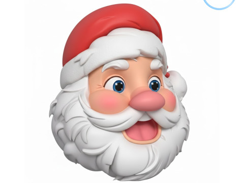 Santa Claus head 3D Print Model
