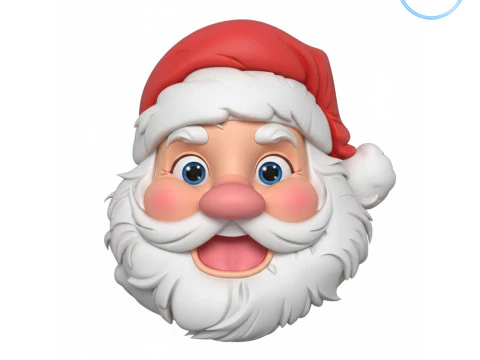 Santa Claus head 3D Print Model