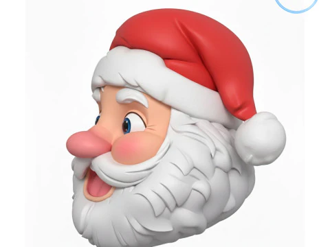 Santa Claus head 3D Print Model