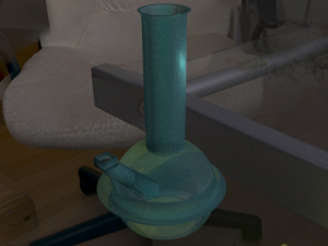 blue glass bong mid-poly 3D 模型