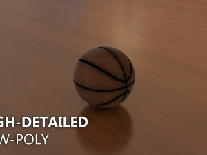 low-poly optional high-detailed basket ball Modèle 3D