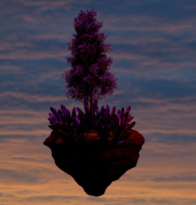 flying fantastic tree 3Dモデル .c4d .max .obj .3ds .fbx .stl .blend