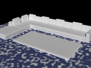 long couch Modello 3D