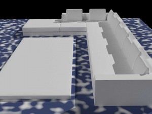 long couch Modello 3D