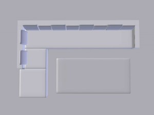 long couch Modello 3D