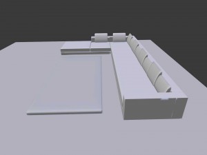 long couch Modello 3D