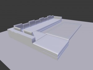 long couch Modello 3D
