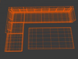 long couch Modello 3D