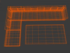 long couch 3D Model