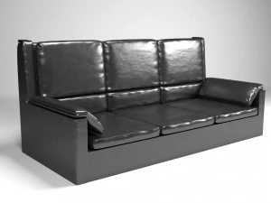 sof&aacute; cl&aacute;sico de cuero sophia color negro Modelo 3D