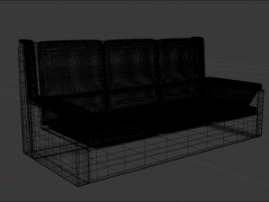 classic leather sofa sophia color black 3D Model