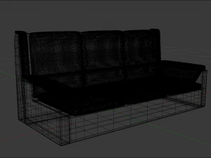 classic leather sofa sophia color black 3D Model