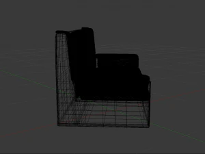 classic leather sofa sophia color black 3D Model