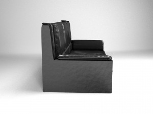 classic leather sofa sophia color black 3D Model