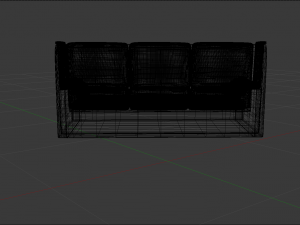 classic leather sofa sophia color black 3D Model