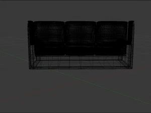 classic leather sofa sophia color black 3D Model