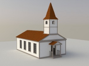 church wild west Modelo 3D