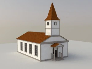 교회 서부 3D 모델