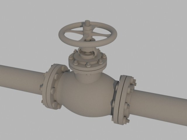 BallValve 3D Model .c4d .max .obj .3ds .fbx .stl .blend 