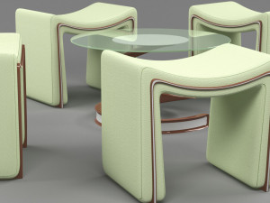 Coffee table with chair 3D Model