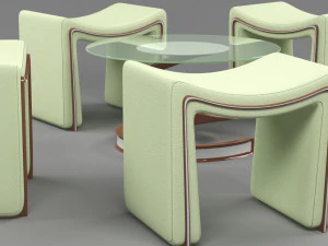 Coffee table with chair 3D Model