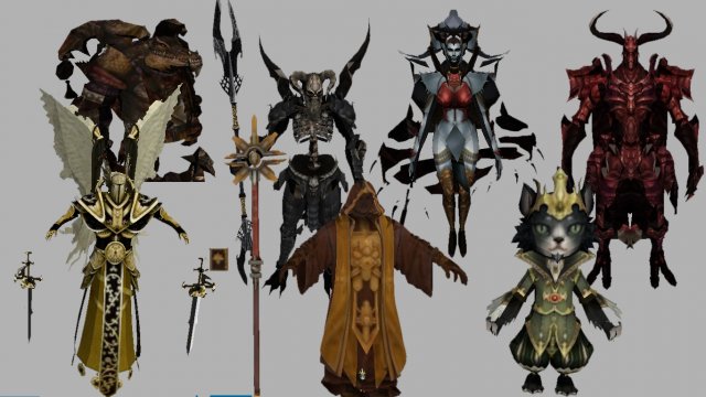 pack monster x10 3d max obj Modelo 3D .c4d .max .obj .3ds .fbx .stl .blend 