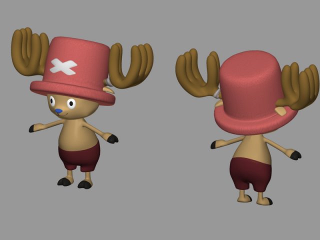 luffy and chopper 3d character 3D 模型 .c4d .max .obj .3ds .fbx .stl .blend 