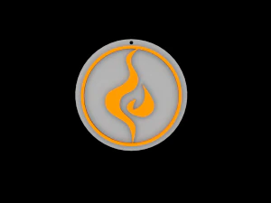 kain'in mirası ateş glif sembol&uuml; 3d baskıya hazır 3D Baskı Modeli