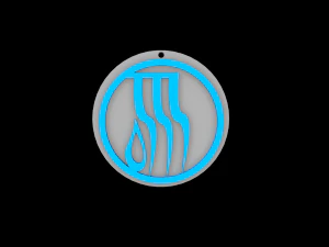 kain mirası su glif sembol&uuml; 3d baskıya hazır 3D Baskı Modeli