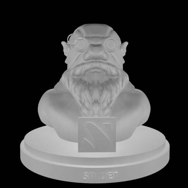dota 2 hero sniper 3D Print Model .c4d .max .obj .3ds .fbx .stl .blend 