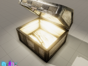 old wood chest and his denim Model 3D
