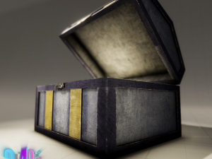 old wood chest and his denim Model 3D