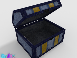 old wood chest and his denim Model 3D