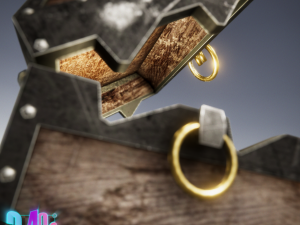 iron strong chest and crane leather chest 3D Модель