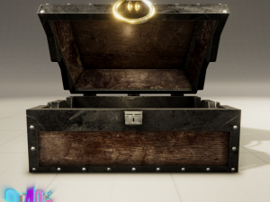 iron strong chest and crane leather chest 3D Модель