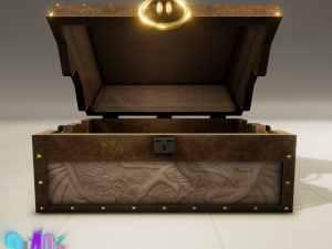 iron strong chest and crane leather chest 3D Модель