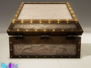 iron strong chest and crane leather chest 3D Модель