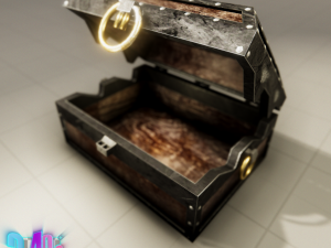 iron strong chest and crane leather chest 3D Модель