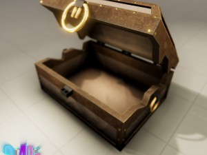 iron strong chest and crane leather chest 3D Модель