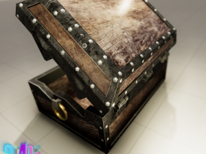 iron strong chest and crane leather chest 3D Модель
