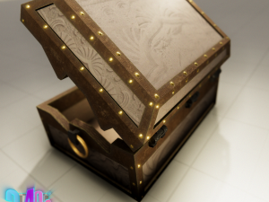 iron strong chest and crane leather chest 3D Модель