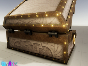 iron strong chest and crane leather chest 3D Модель